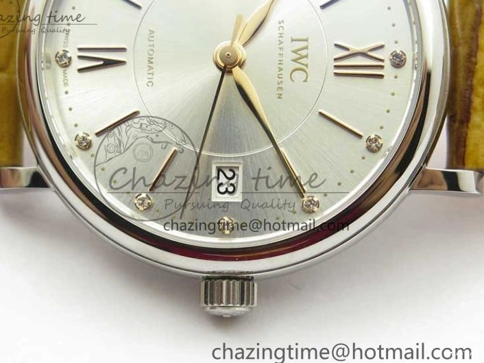 MIROTIME 0515 Durable Portofino 37mm SS V7F 1:1 Best Edition White Dial on Light Brown Leather Strap A 7092